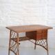 Desk and chair in rattan, Louis Sognot, 1950s-1960s.
