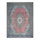 1970s Vintage Persian Handmade Wool Cotton Pink Area Rug 282x385