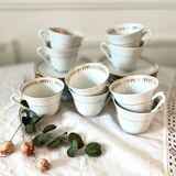 Coffee service cups in fine porcelain from Sologne France