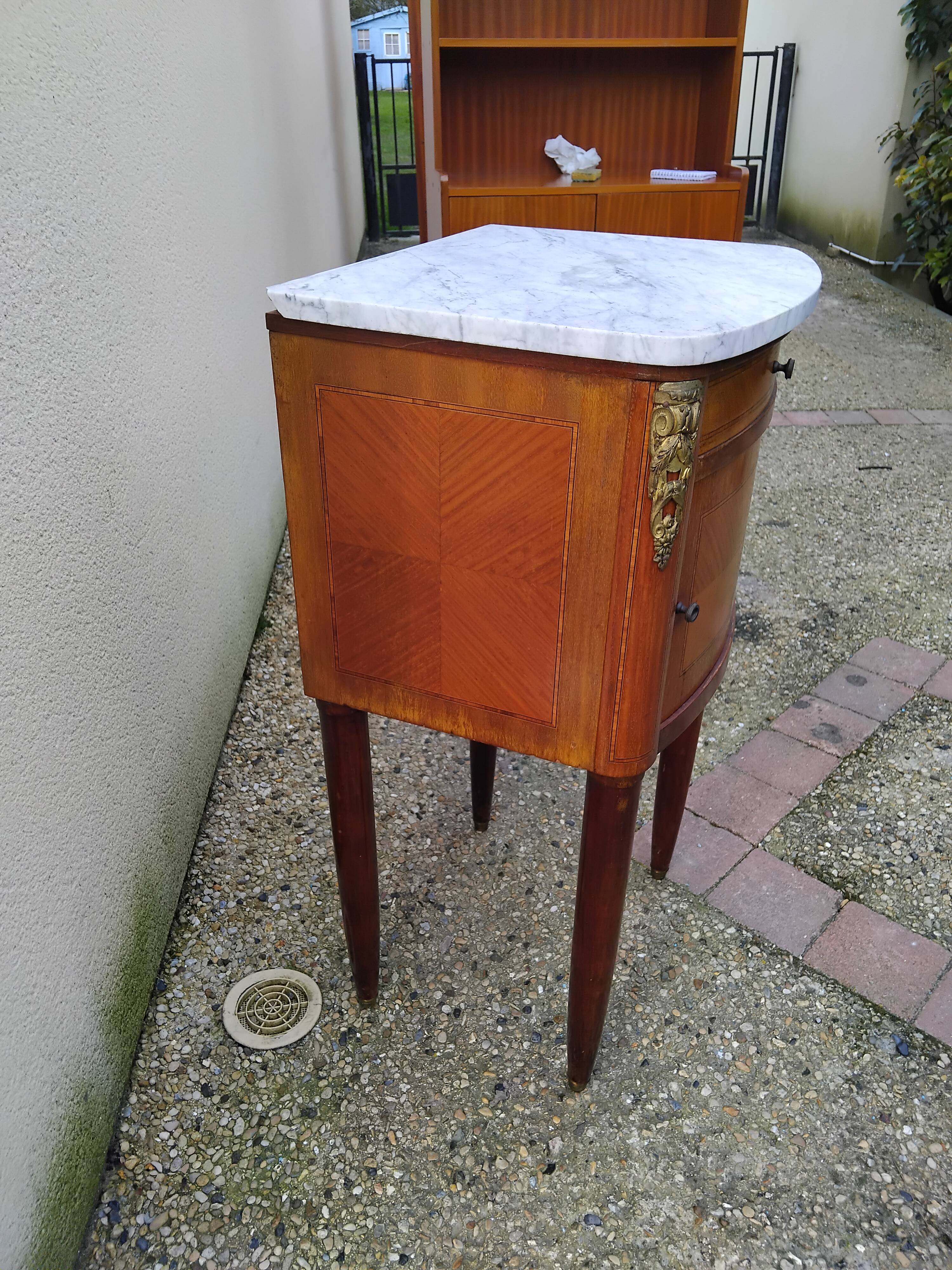 Antique vintage Louis XVI bedside table