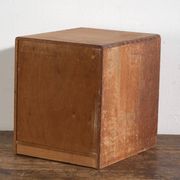 Small Japanese desk chest in oak and red pine, mid-Showa period, circa 1945–1970.