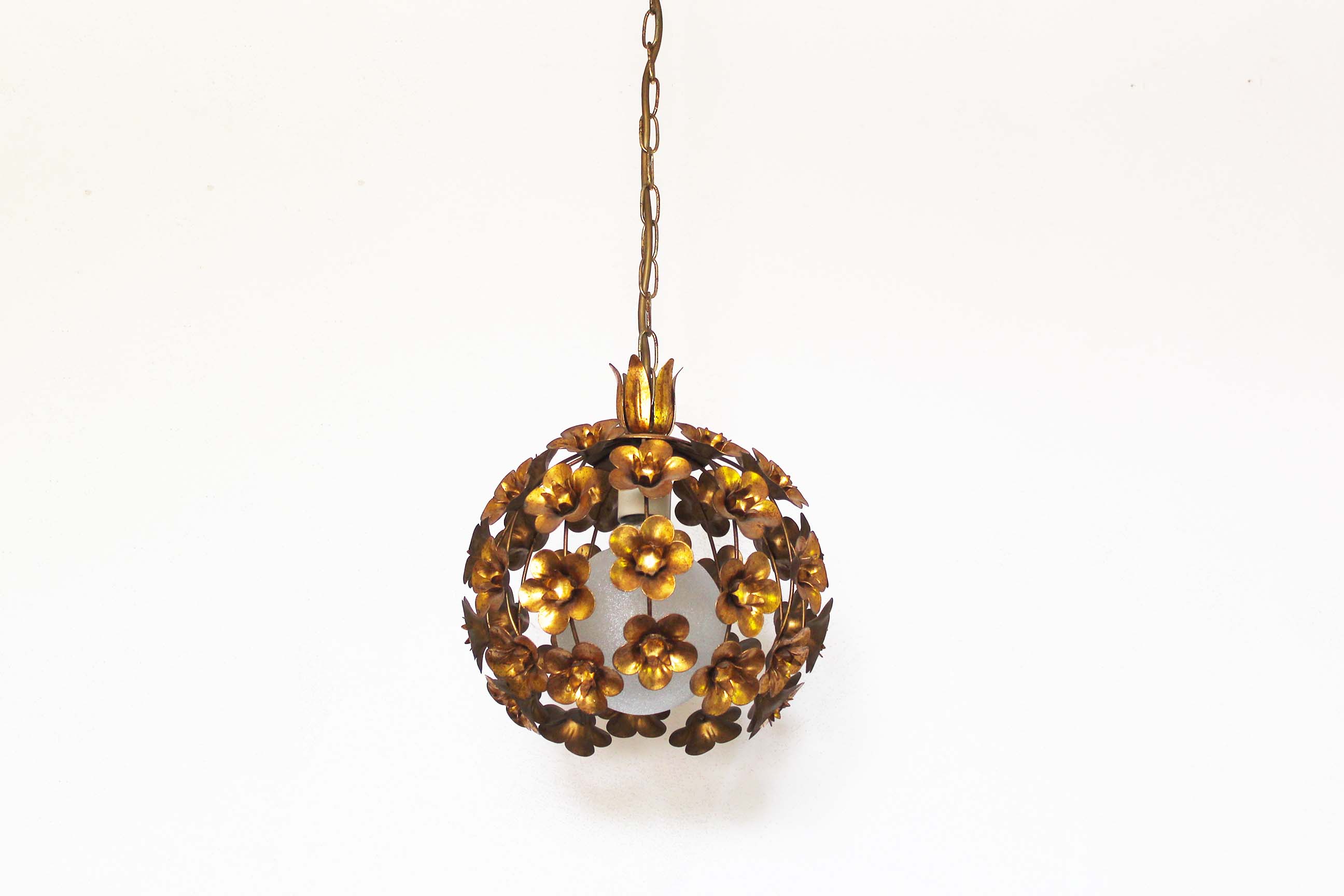 Lustre italien doré 'Floral' par Biasca