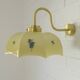 Vintage beige glass wall lamp redesign kitchen gooseneck brass light 1950's