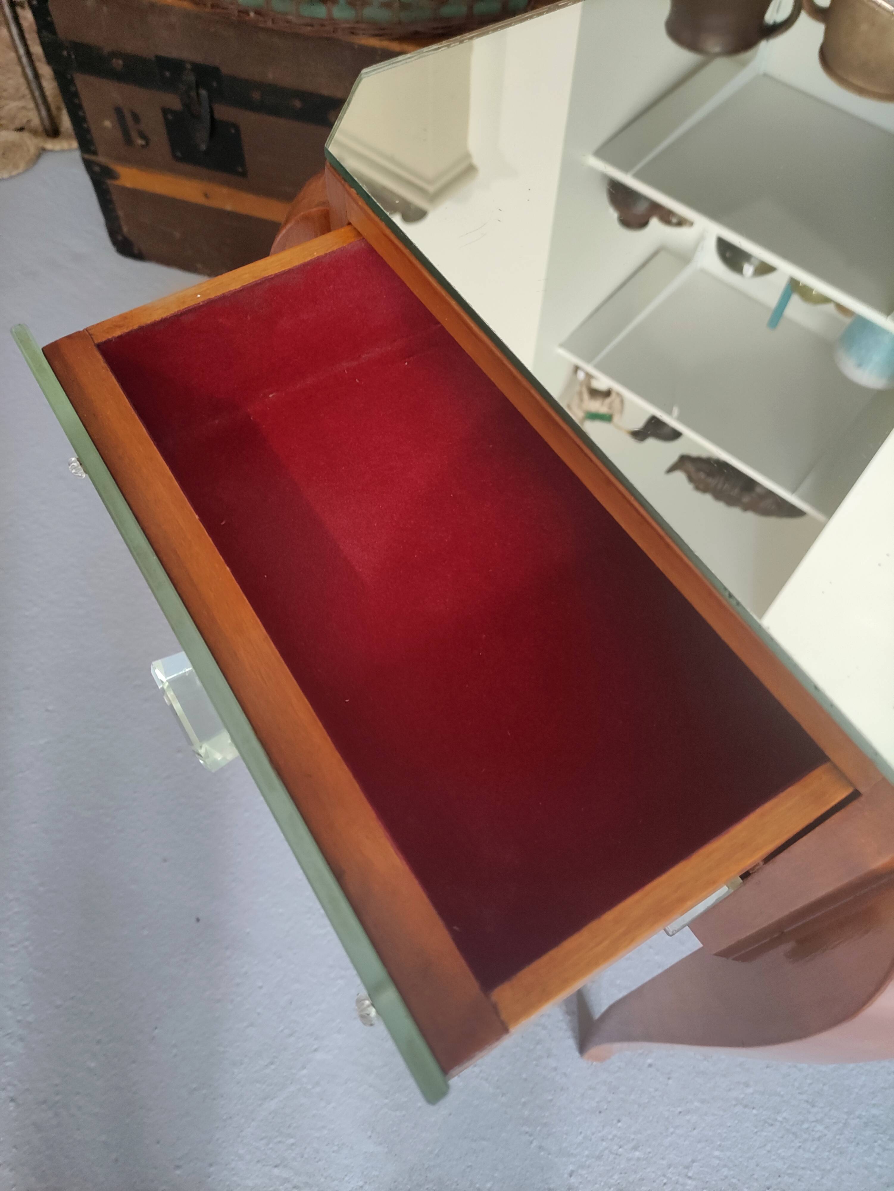 Art Deco mirrored bedside table