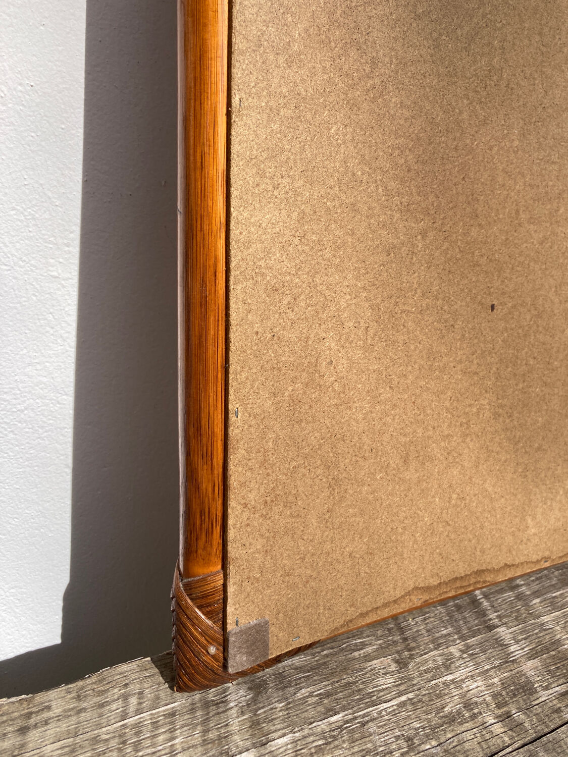 Vintage ethnic rattan mirror