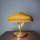 Pencil reed rattan bamboo and brass flower table desk lamp, Italy, 1980s