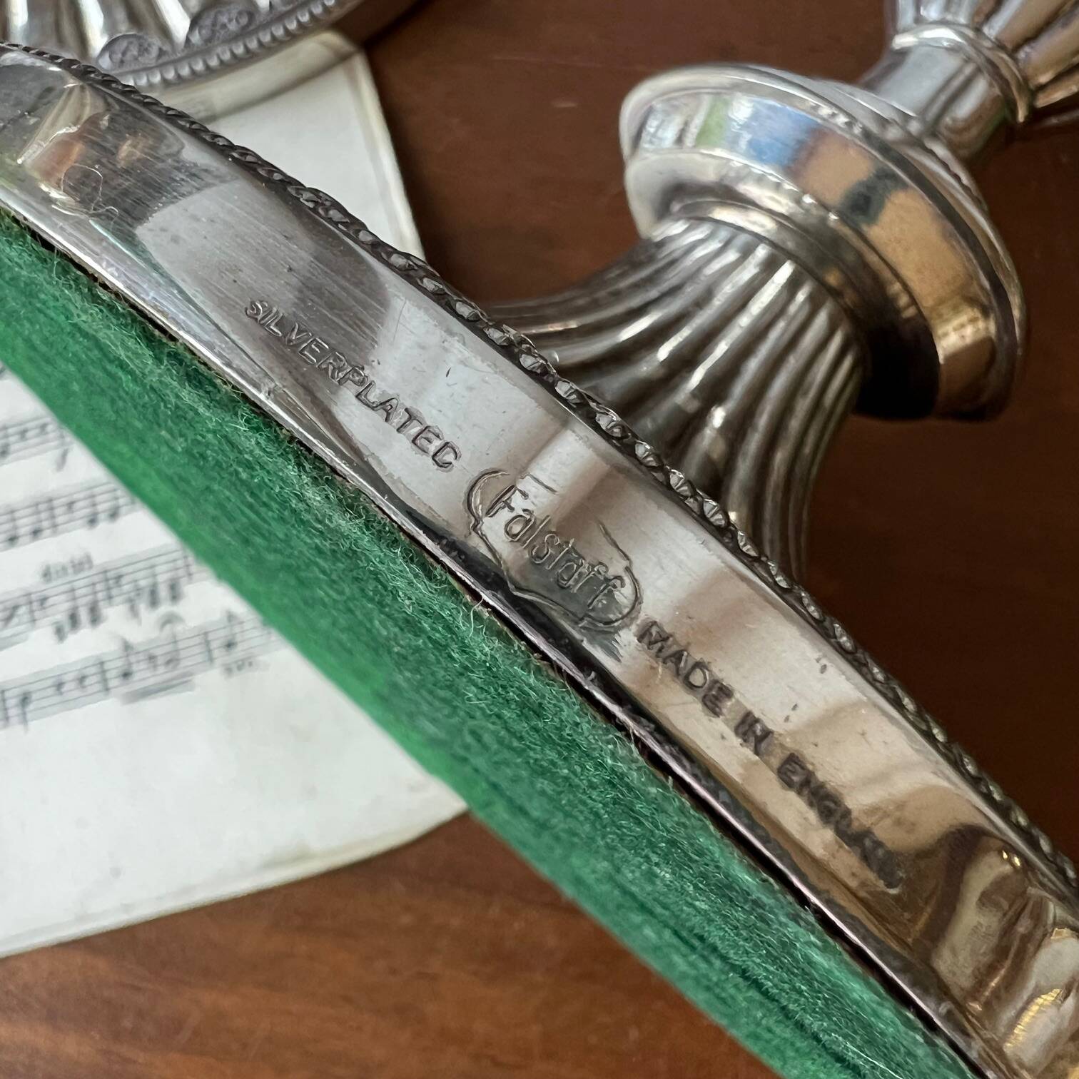 English silver plated candlestick duo "Falstaff"