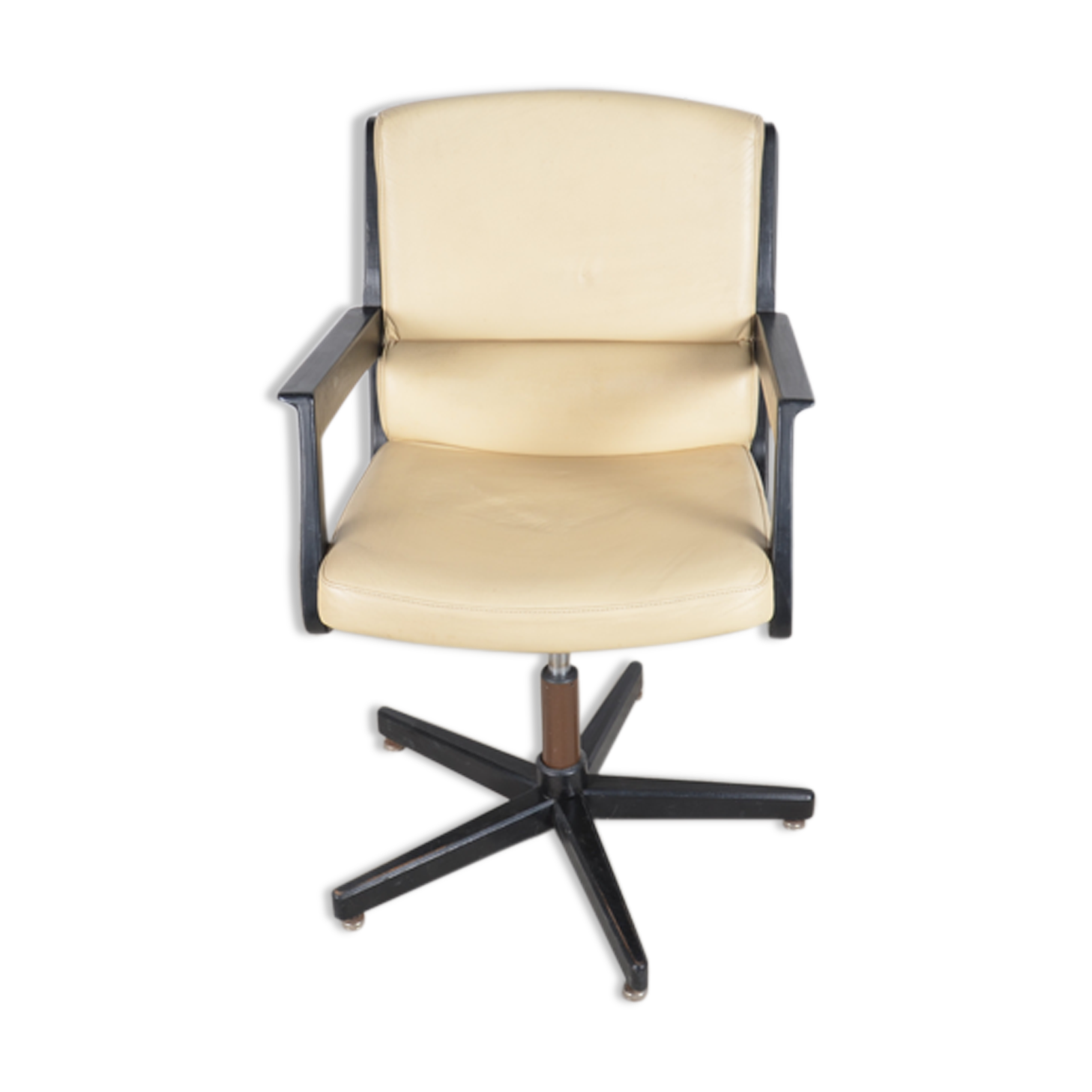 Leather and wood office chair