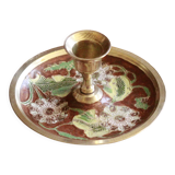 Old enamel candle holder