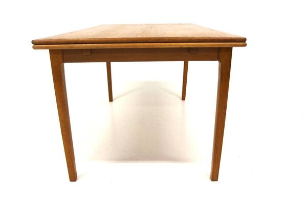 Table de salle à manger ''portefeuille'' en chêne, Suède, 1960