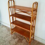 Bookcase rattan of the 1960s