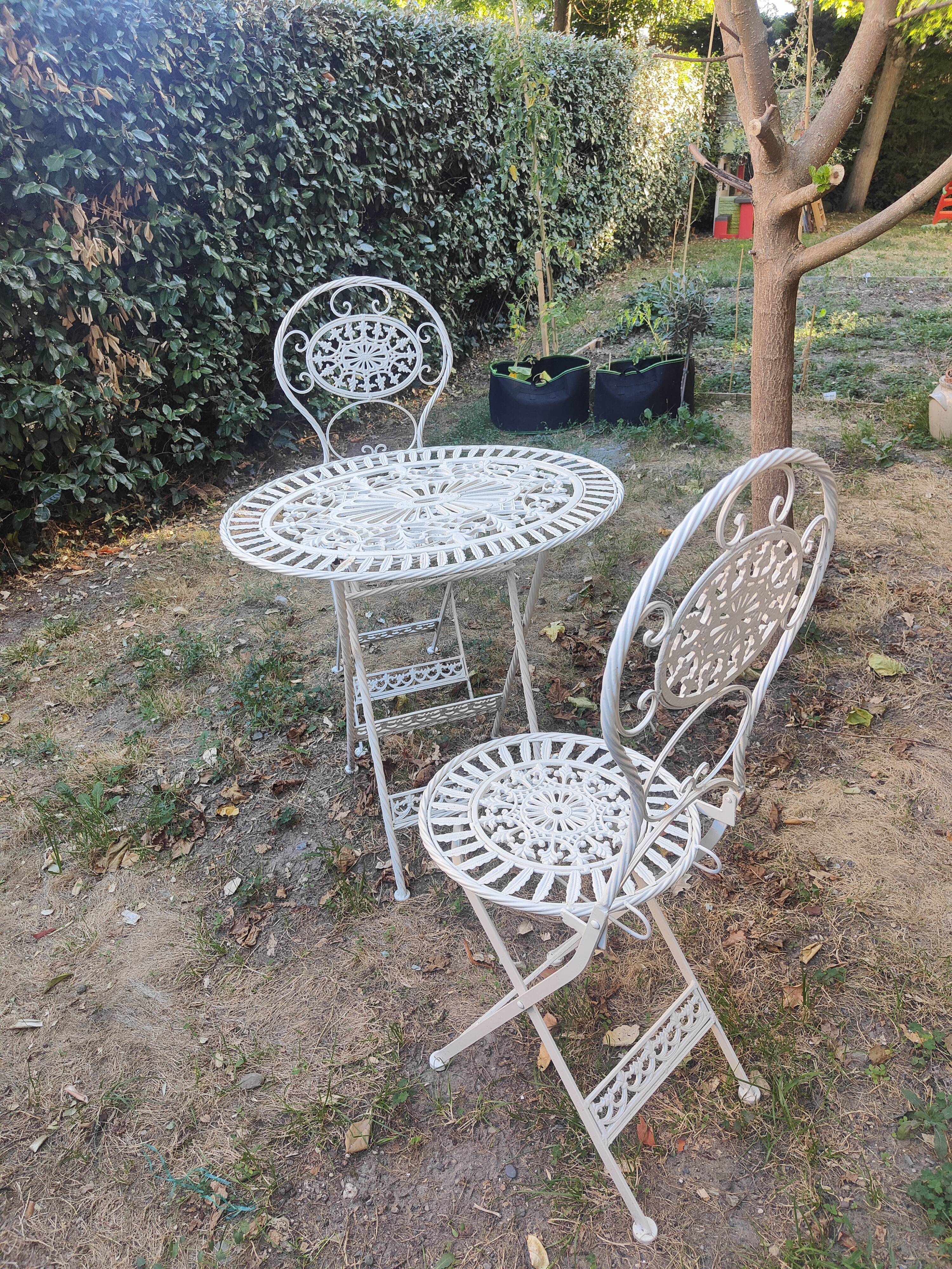 Wrought iron garden furniture
