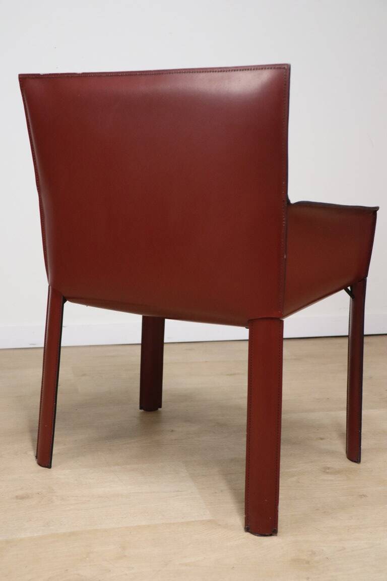 Vintage De Couro leather upholstered armchair, 1980s