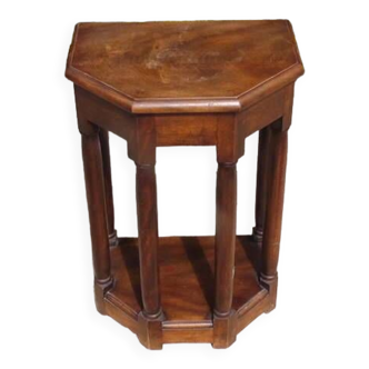 Small half hexagon pedestal table