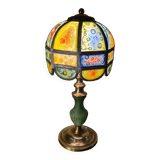 Brutalist lamp with shade attributed to Philip Delfinger Mexico glass and metal 1960