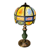 Brutalist lamp with shade attributed to Philip Delfinger Mexico glass and metal 1960