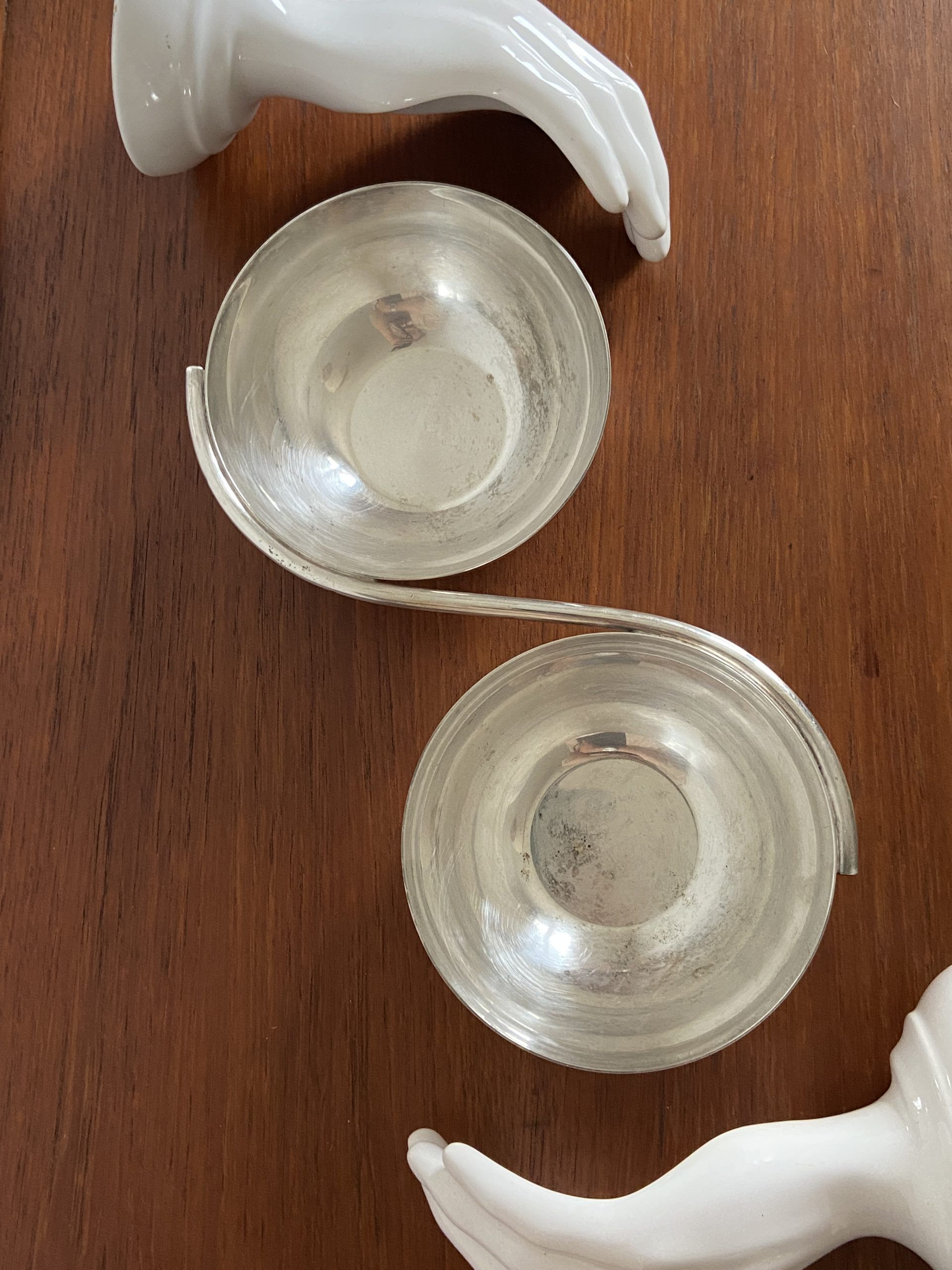 Empty dish pocket in silver metal made in italy