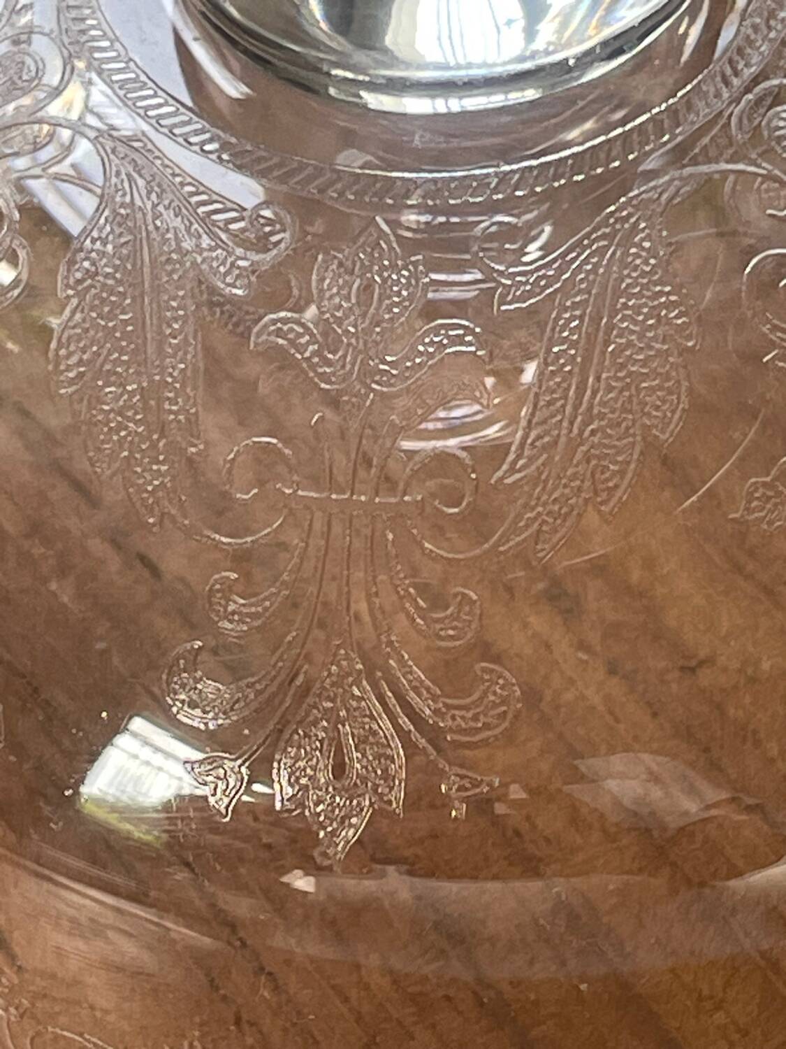 6 Mismatched Engraved Champagne Glasses