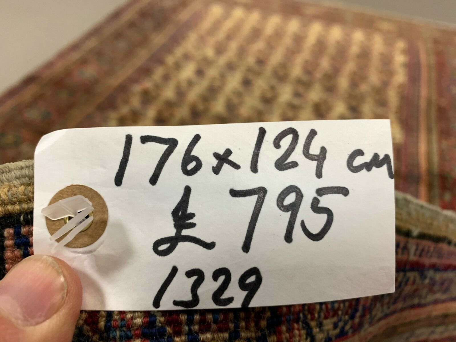 Distressed Turkish Rug 176x124 cm wool Vintage shabby Chic Tribal Red, Beige