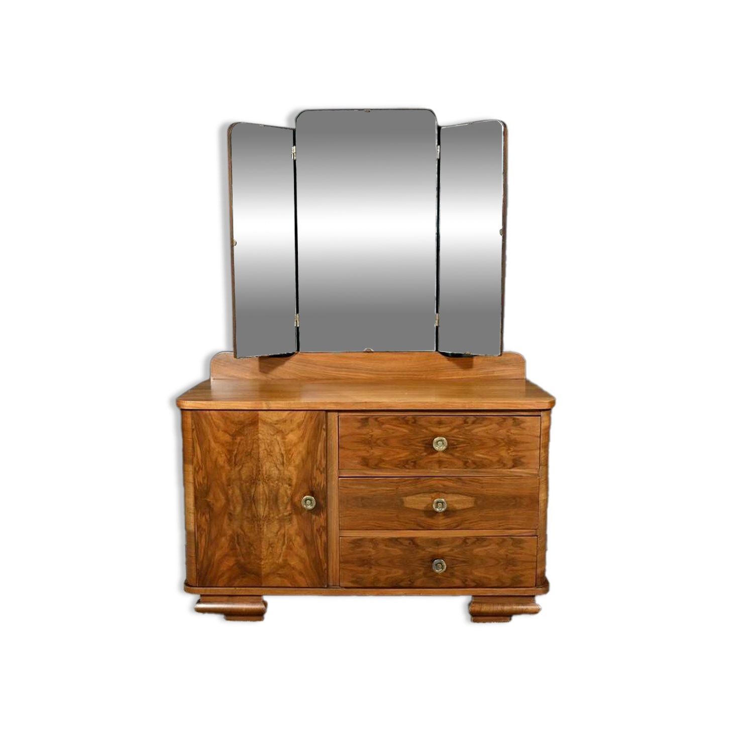 Walnut Veneer Hairdresser, Art Deco - 1930