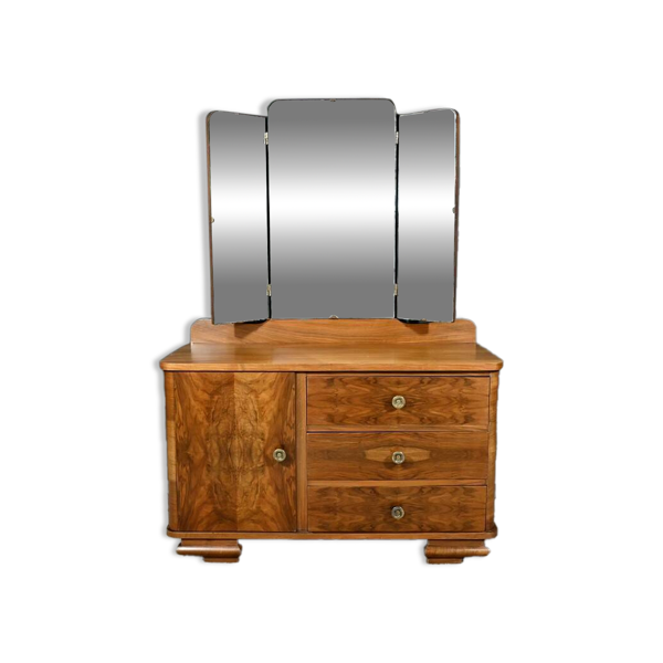 Coiffeuse en Ronce de Noyer, Art Déco - 1930