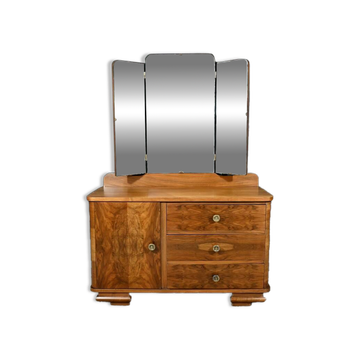 Coiffeuse en Ronce de Noyer, Art Déco - 1930
