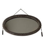 Silver oval Art Deco mirror