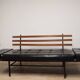 Vintage "Daybed" sofa bench in metal and imitation leather, 1950