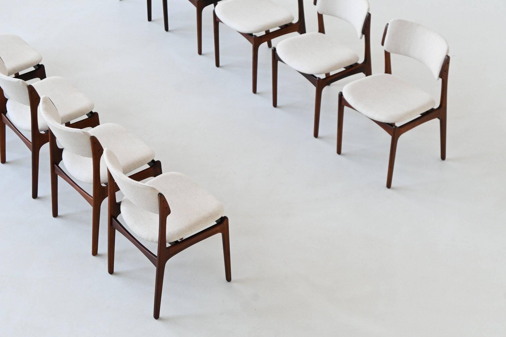 Erik Buch OD 49 set of ten dining chairs rosewood O.D. Mobler Denmark 1960