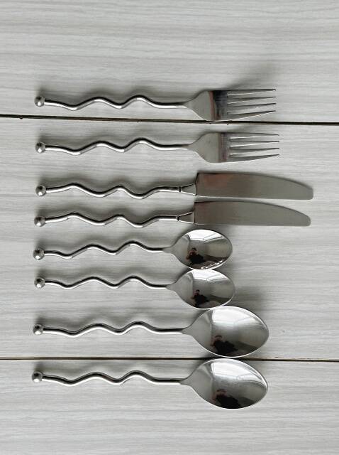 Antique cutlery with twisted handles