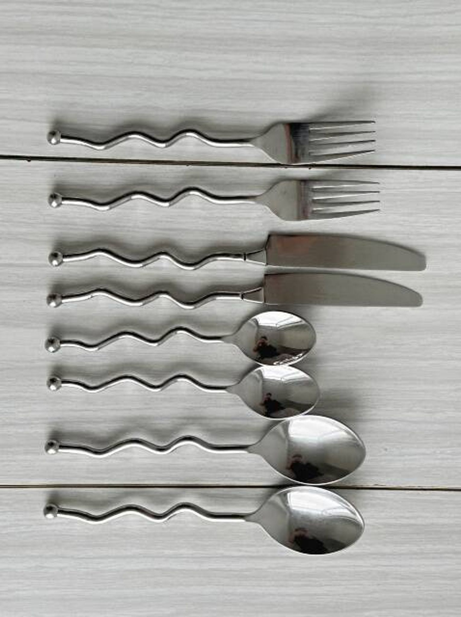 Antique cutlery with twisted handles