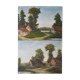 Pair of paintings landscape school of barbison signed p. duport - 1913