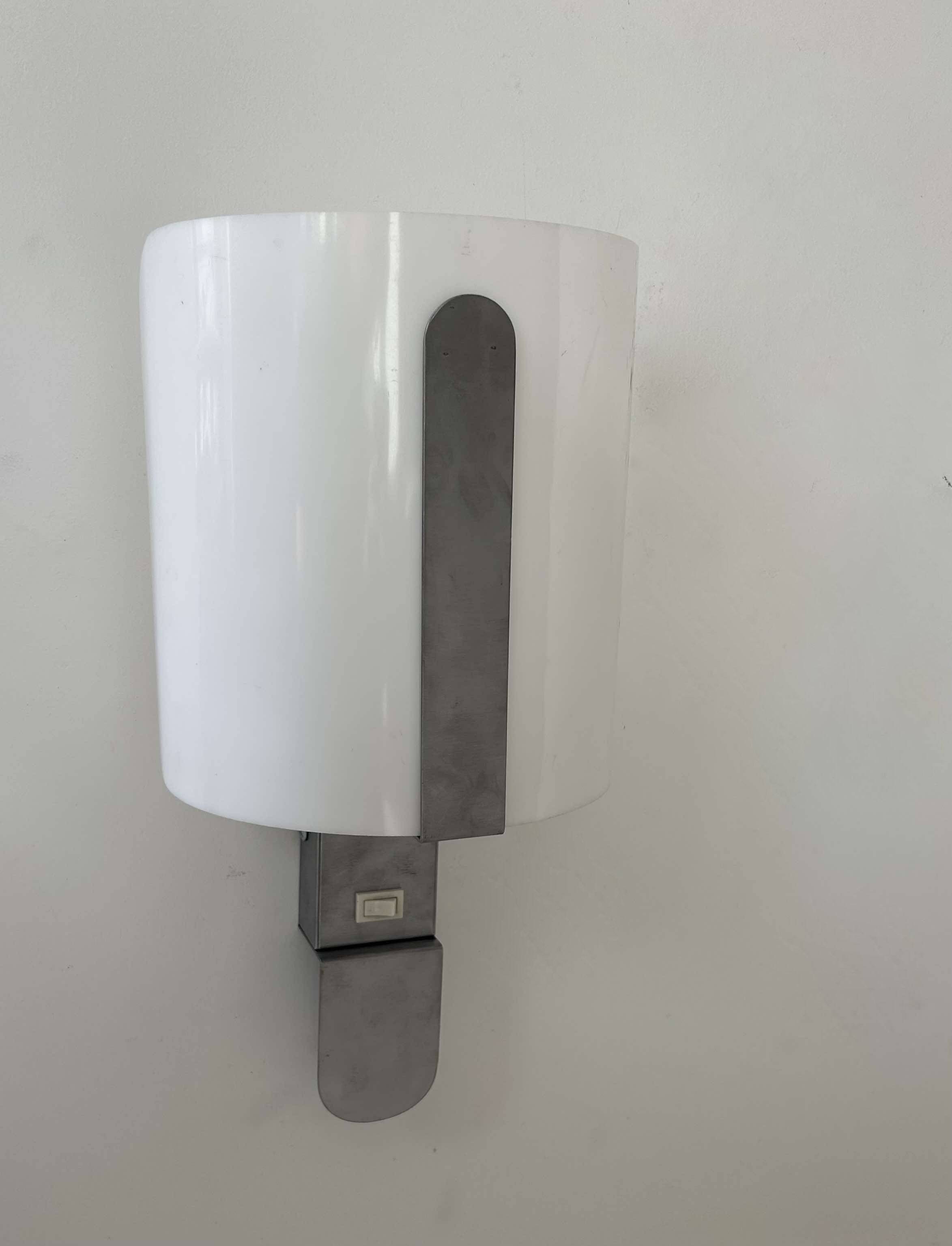 Vintage Arlus wall light, Perspex and brushed metal, France 1970