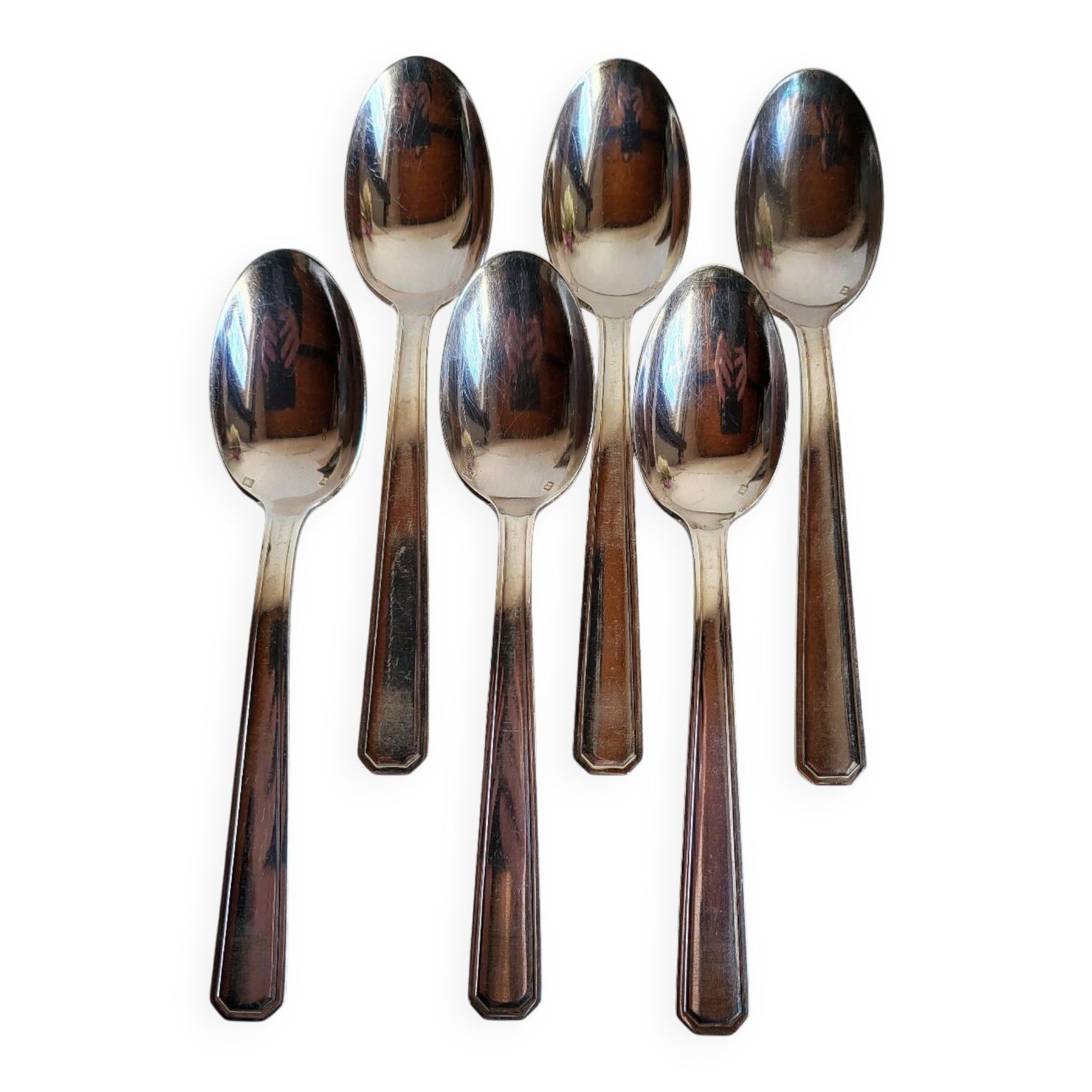 6 Silver-Plated Metal Table Spoons by DAM