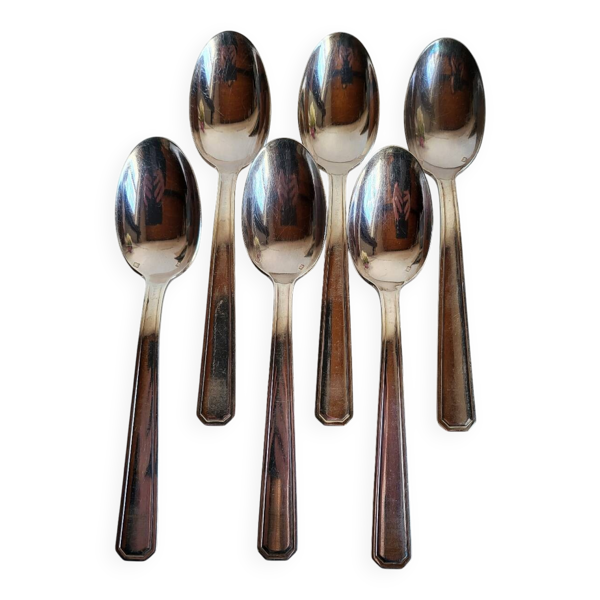 6 Cuillères de Table en Métal Argenté Orfèvre DAM