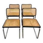 Set of four B32 chairs by Marcel Breuer made in Italy.