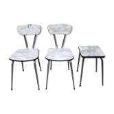 Lot de 2 chaises formica type marbres + 1 tabouret