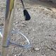 Paire de tabourets de bar vintage chrome et skai