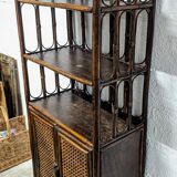 Rattan and cane shelf