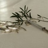 Set of 6 silver metal knife holders in the shape of a swan or goose festive table decoration