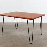Table de salle à manger en teck vintage Mid Century Design 60's 70's hairpins