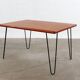 Table de salle à manger en teck vintage Mid Century Design 60's 70's hairpins