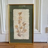 Vintage herbarium frame dried flowers 70s