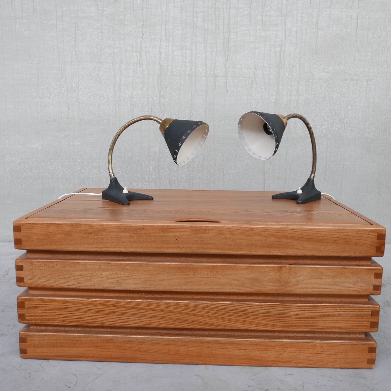 Pair of Swedish Brass Mid-Century Table Lamps