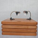 Paire de lampes de table suédoises en laiton du milieu du siècle