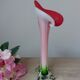 Vintage coloured blown glass vase in the shape of a calla lily.