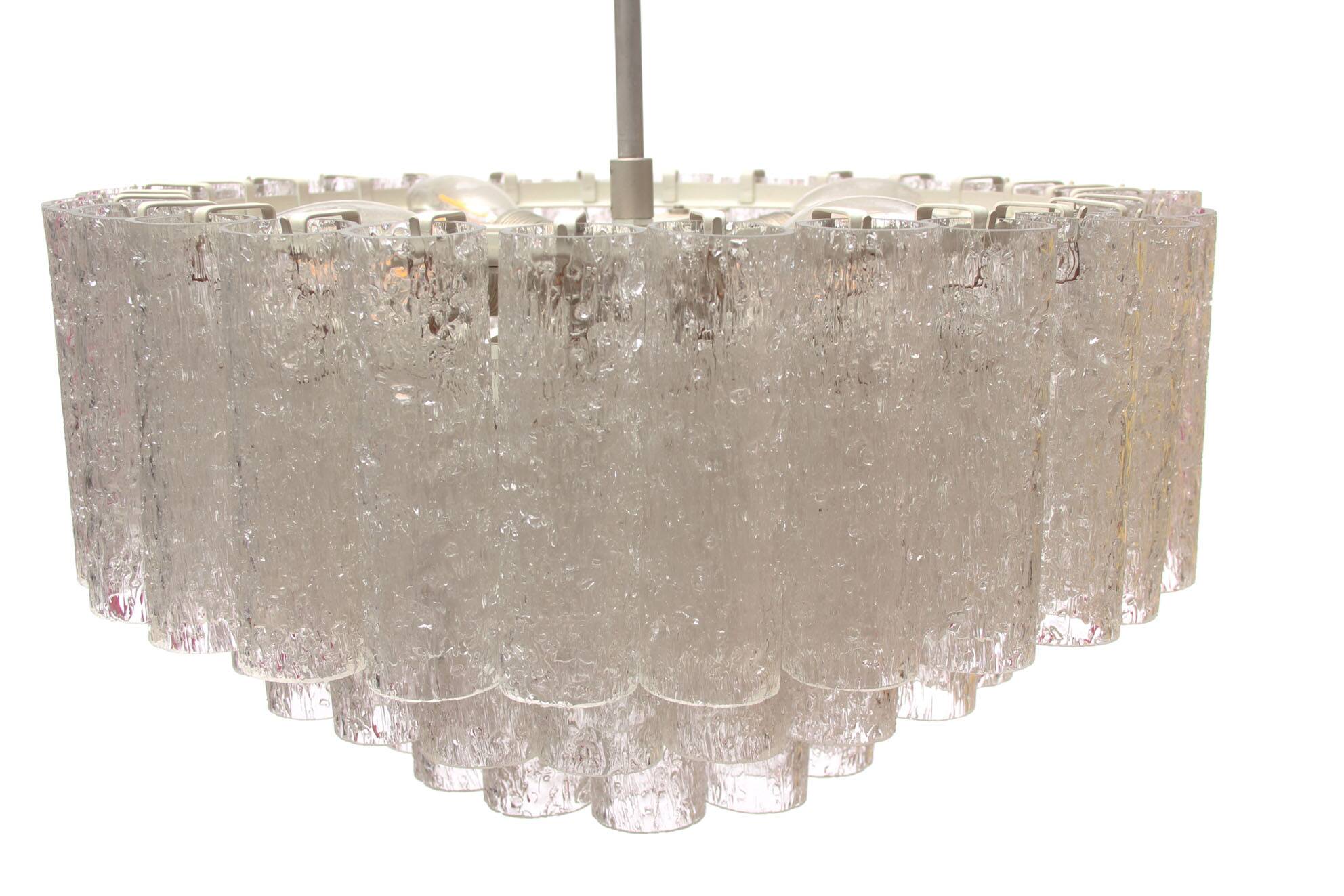 German 1960s chandelier with 60 cristall glass tubes