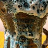Lava ceramic vase, Vallauris, signed