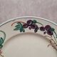 Old Gien plate with purple floral decoration, ironstone, country style.