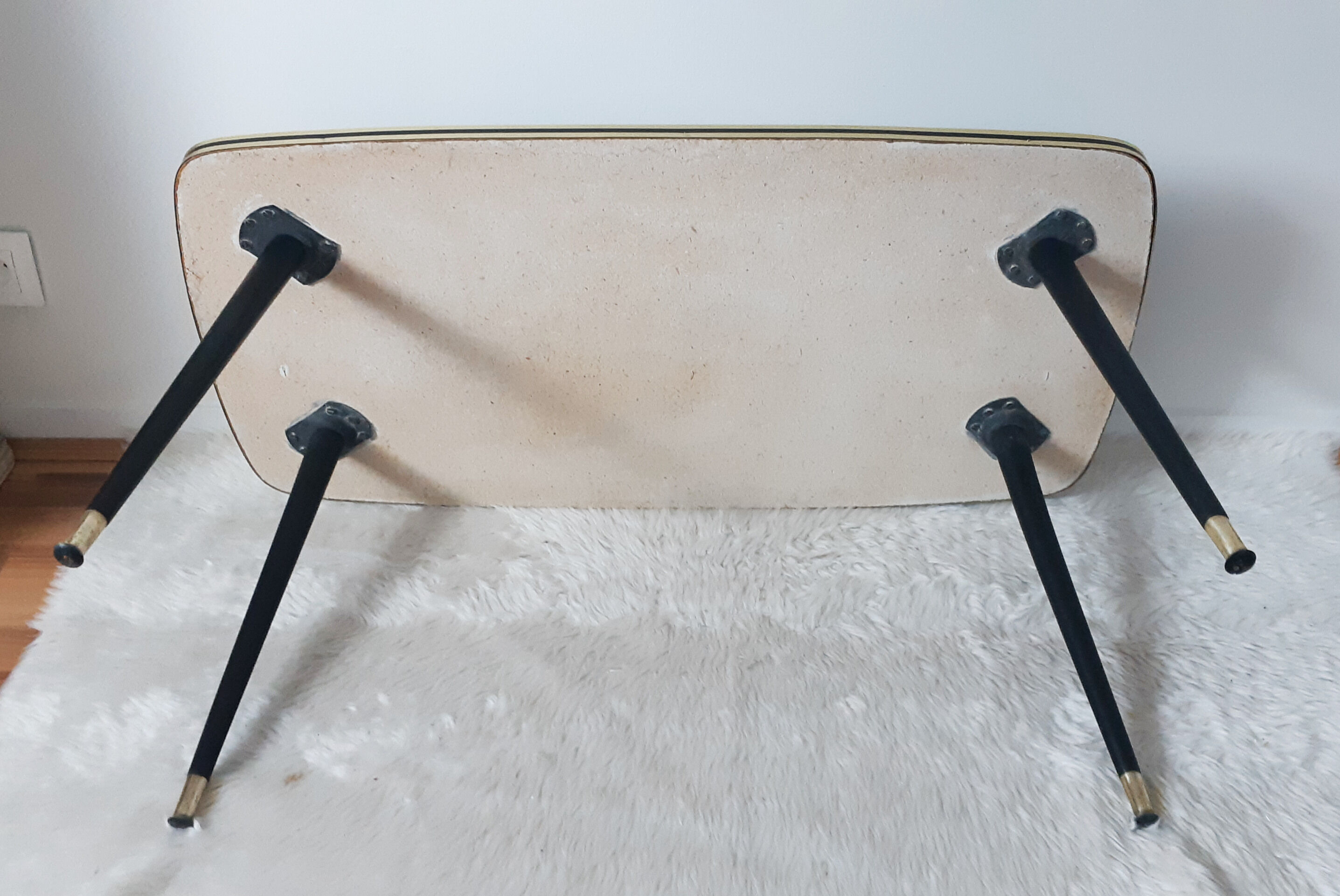 Living room coffee table, vintage, compass legs, 50s